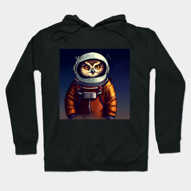 Astronaut Owl In Space Hoodie by SamCreations